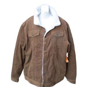 Jonny Bigg Long Sleeve & Body Doran Cord Trucker Jacket Camel Color